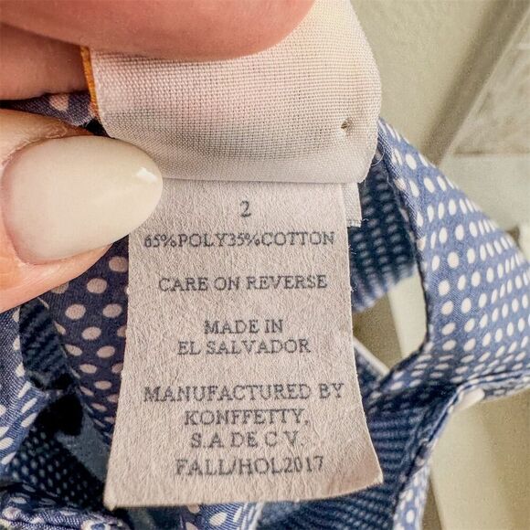 Smocked Giraffe Girls Blue Polka Dot Dress w/ Pink Elephant Embroidery Size 2 - Picture 11 of 11